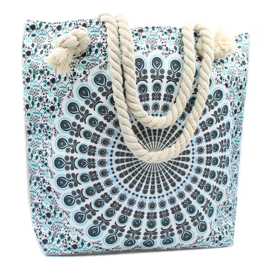 Rope Handled Mandela Bag - Sky Blue product packaging on clean background from Quintessential Holistic Health Ltd