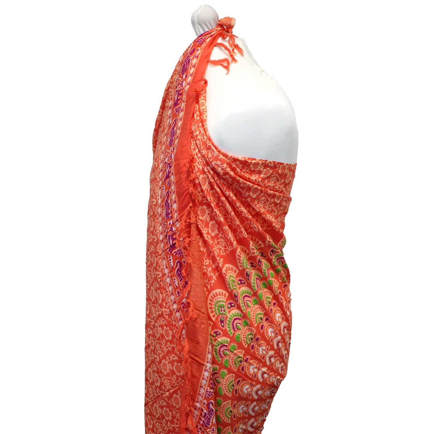 Bali Mandala Sarong / Scarf - Pink / Orange product packaging on clean background from Quintessential Holistic Health Ltd