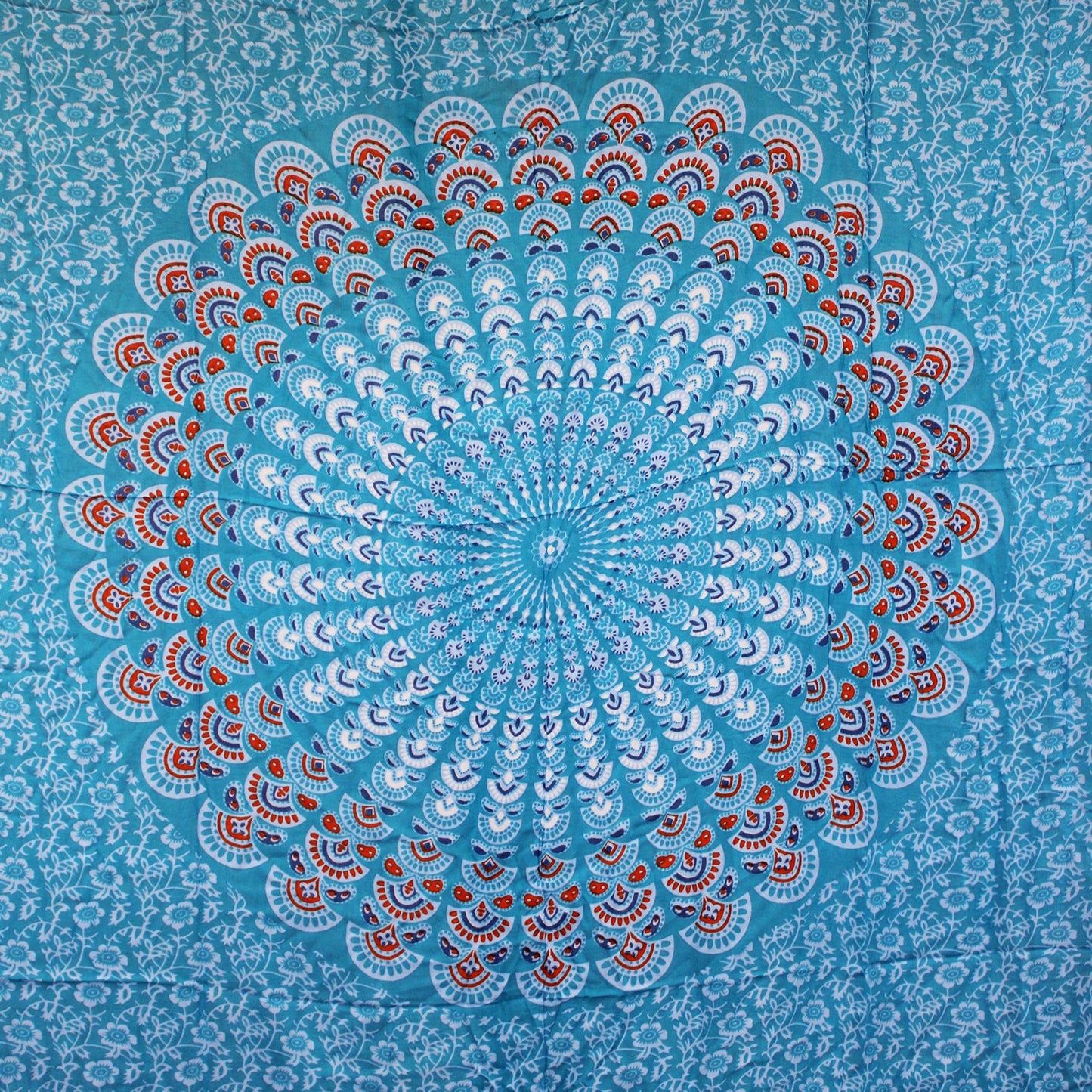 Bali Mandala Sarong / Scarf - Orange / Blue product packaging on clean background from Quintessential Holistic Health Ltd