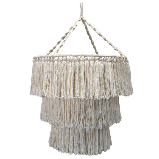 Handcrafted Macrame Soft Cotton Chandelier - Natural product packaging on clean background from Quintessential Holistic Health Ltd