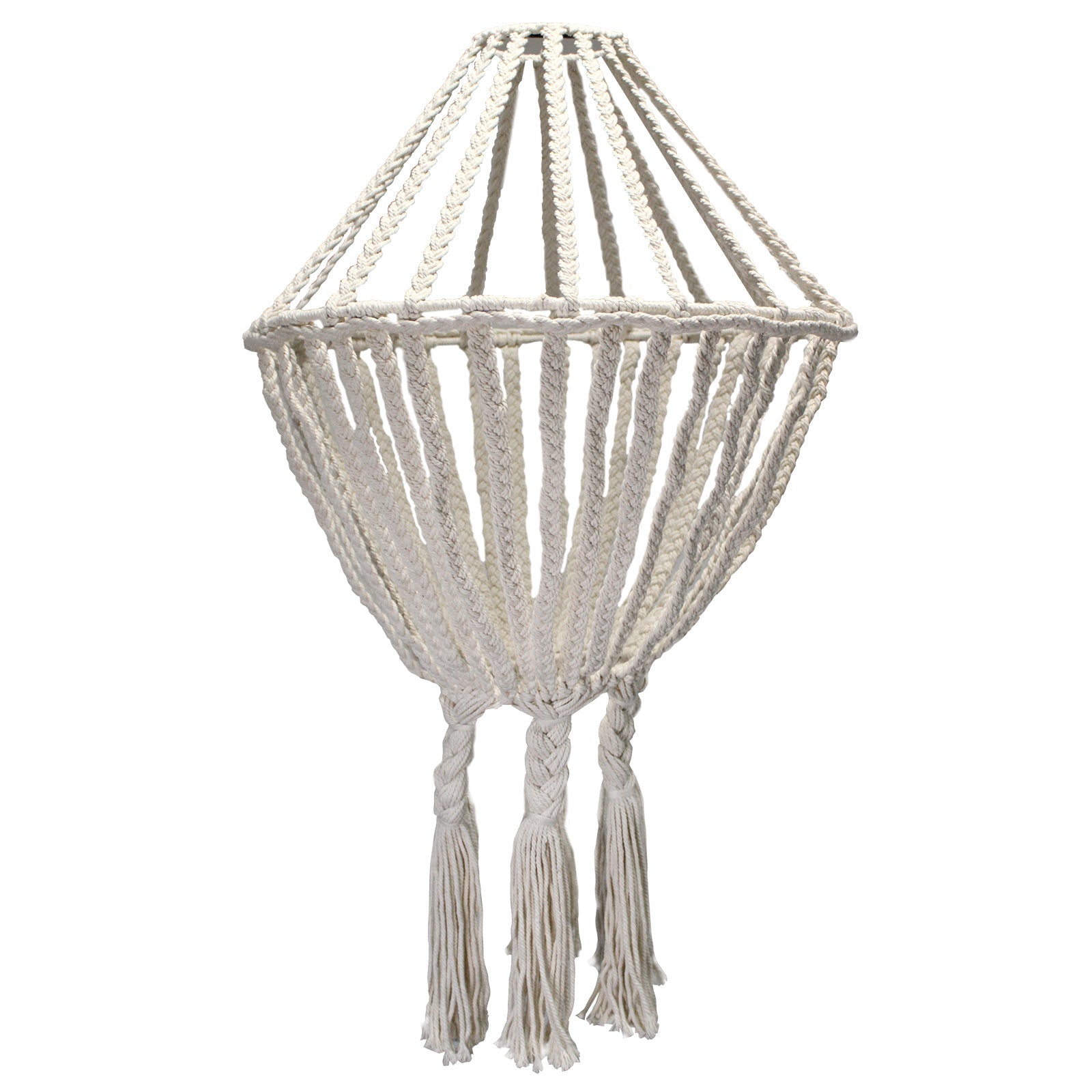 Handcrafted Macrame Soft Cotton Drop Chandelier - Natural product packaging on clean background from Quintessential Holistic Health Ltd
