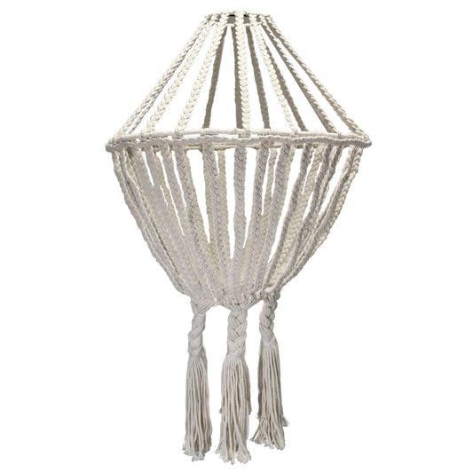 Handcrafted Macrame Soft Cotton Drop Chandelier - Natural product packaging on clean background from Quintessential Holistic Health Ltd