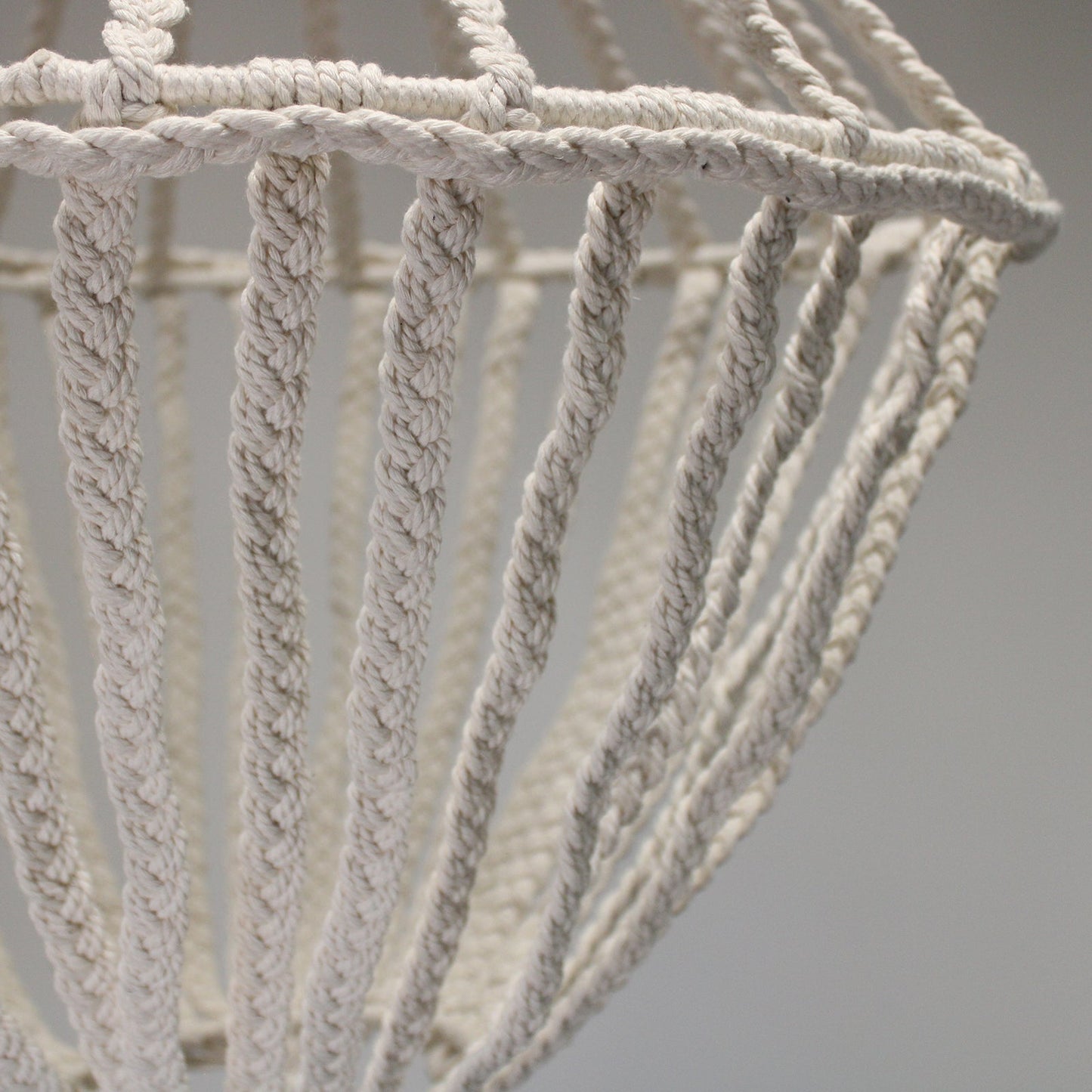 Handcrafted Macrame Soft Cotton Drop Chandelier - Natural product packaging on clean background from Quintessential Holistic Health Ltd