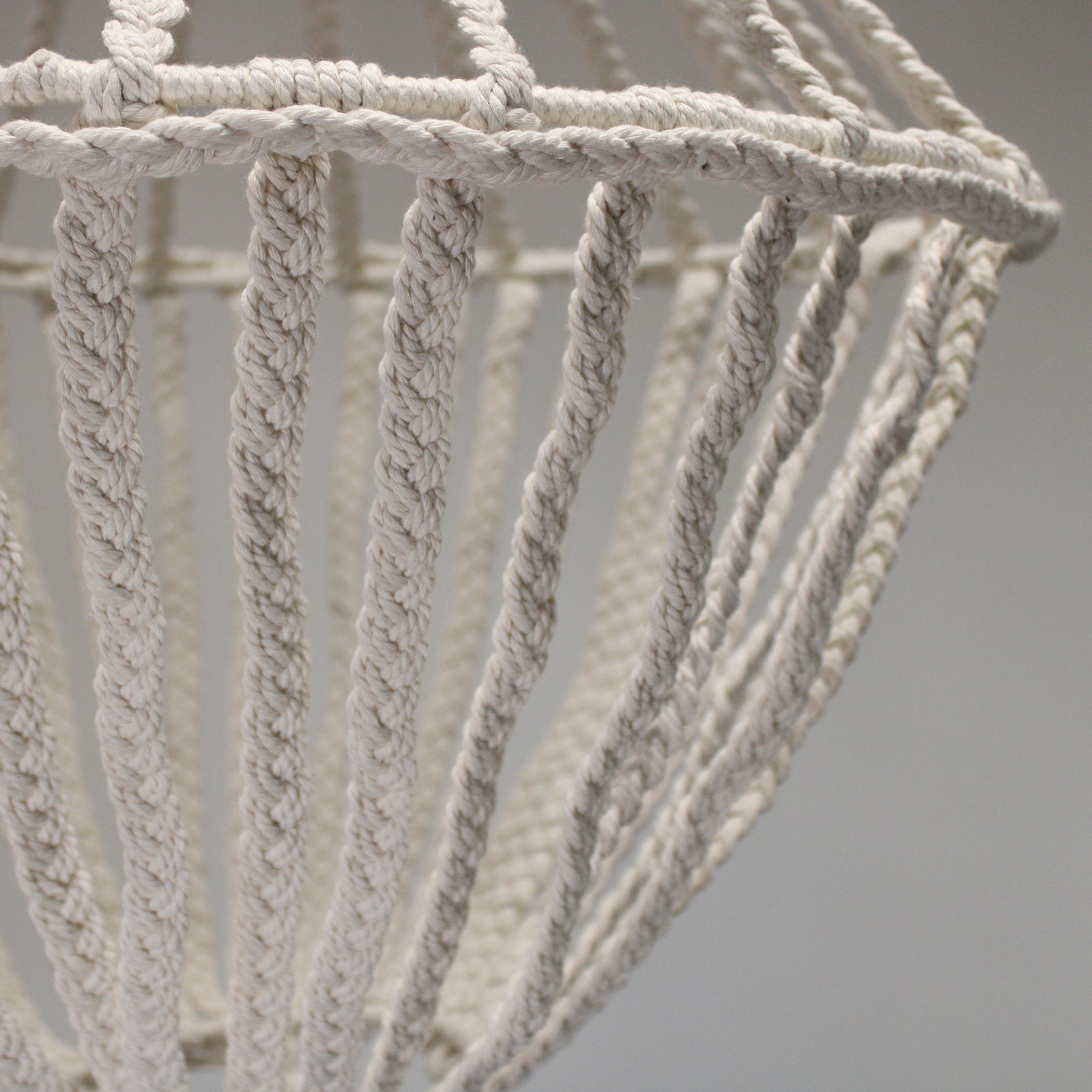 Handcrafted Macrame Soft Cotton Drop Chandelier - Natural product packaging on clean background from Quintessential Holistic Health Ltd