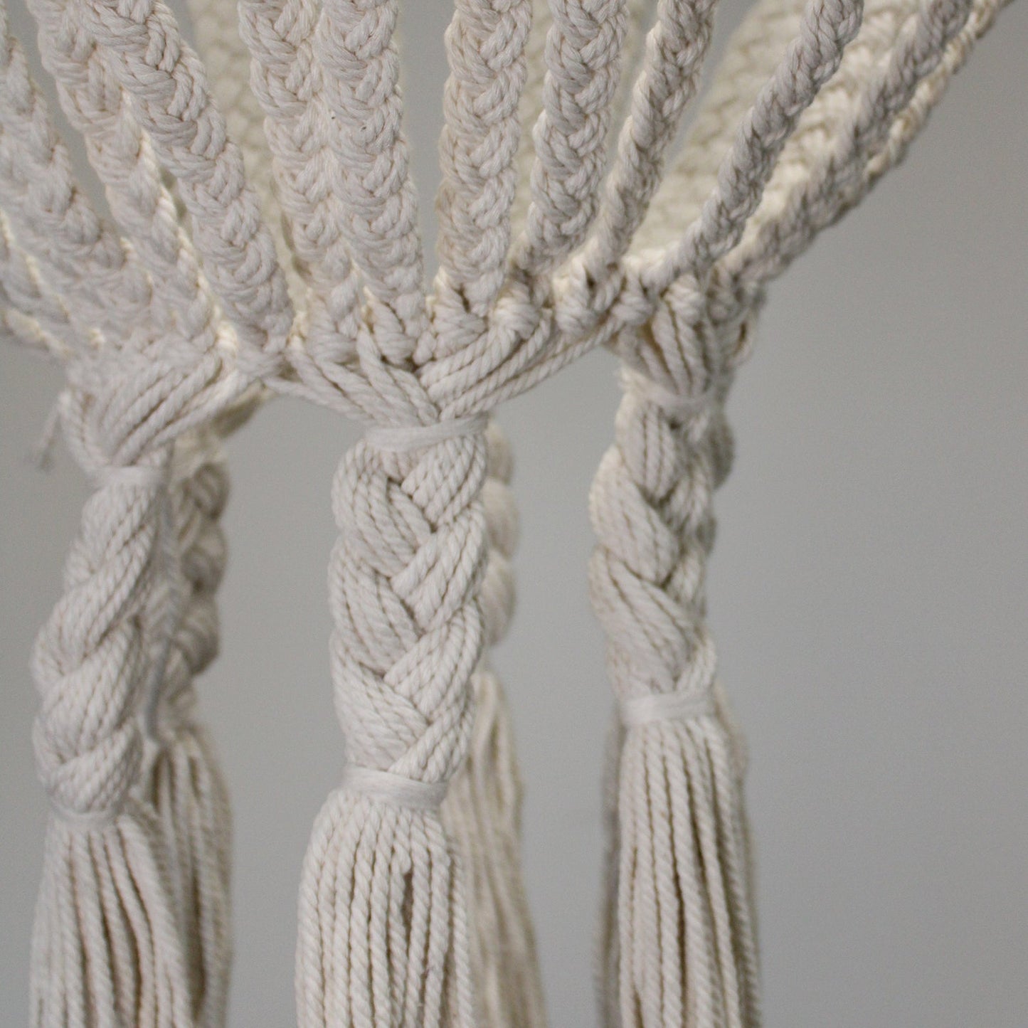 Handcrafted Macrame Soft Cotton Drop Chandelier - Natural product packaging on clean background from Quintessential Holistic Health Ltd