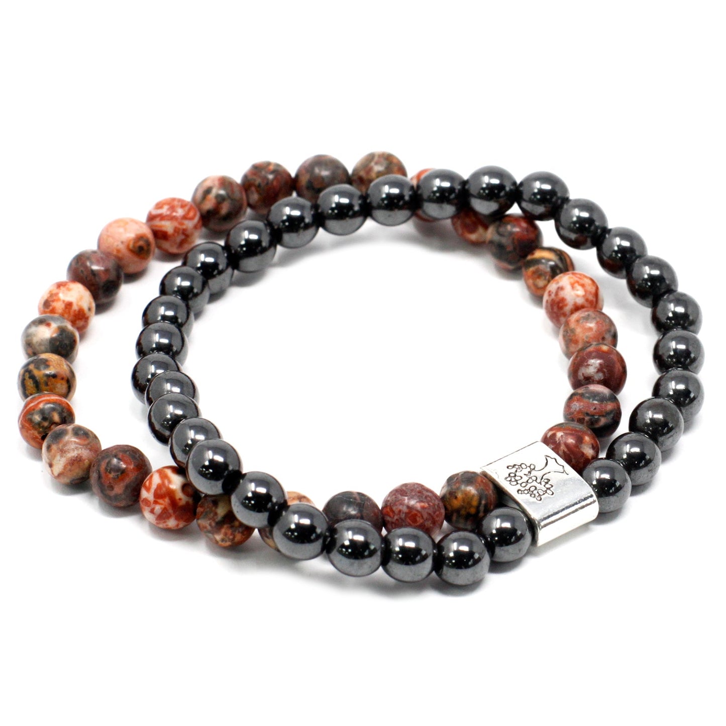 Handcrafted Gemstone Magnetic Bracelet - Leopard Skin / Courage and Strength product packaging on clean background from Quintessential Holistic Health Ltd