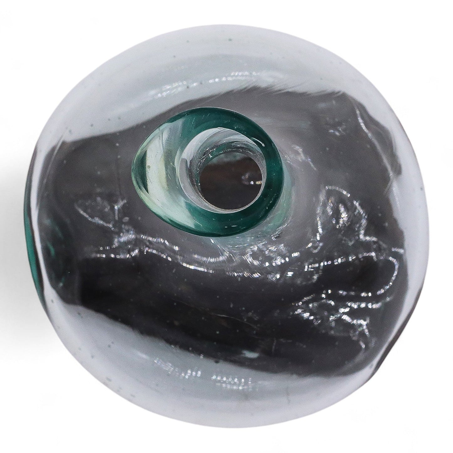 500ml Handmade Molten Recycled Glass Decanter on Wood - Small / Clear / Light Blue product packaging on clean background from Quintessential Holistic Health Ltd