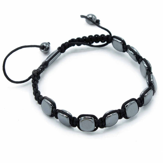 Unisex Magnetic Hematite Shamballa Bracelet - Round Corners product packaging on clean background from Quintessential Holistic Health Ltd
