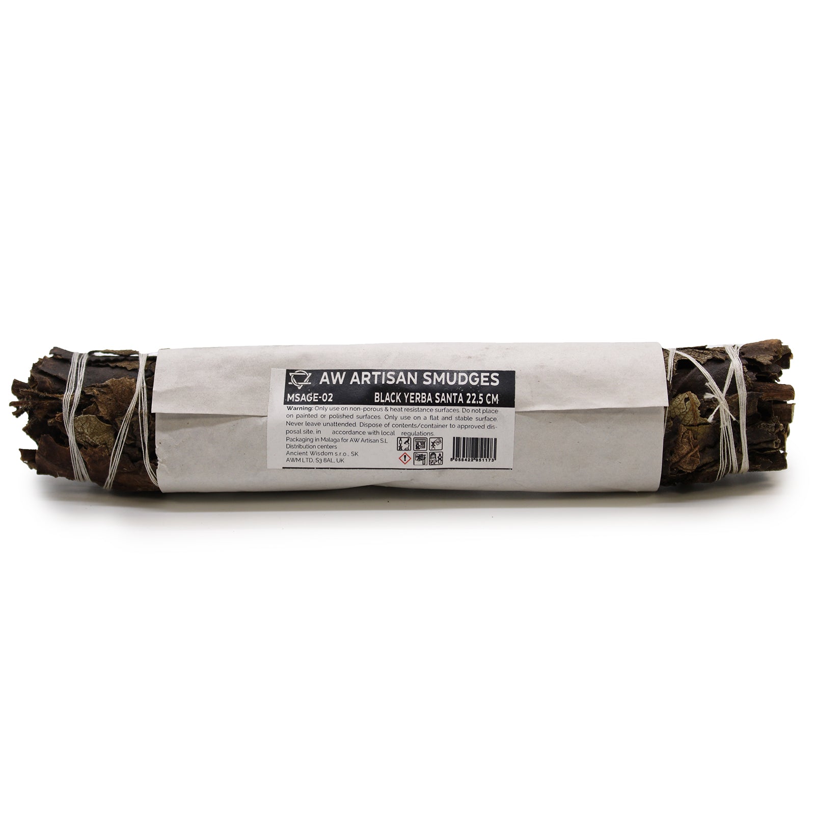 22.5cm Handcrafted Incense Smudge Stick - Black Sage product packaging on clean background from Quintessential Holistic Health Ltd