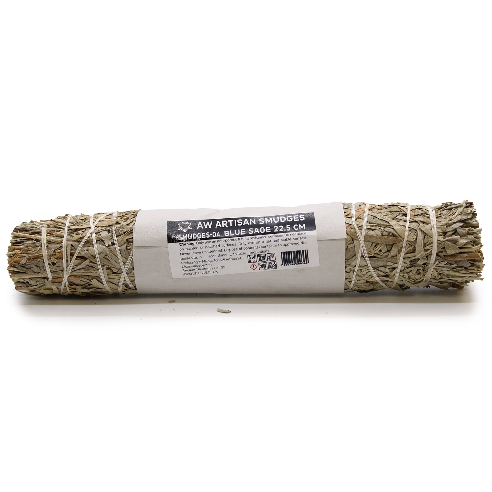 22.5cm Handcrafted Incense Smudge Stick - Blue Sage product packaging on clean background from Quintessential Holistic Health Ltd