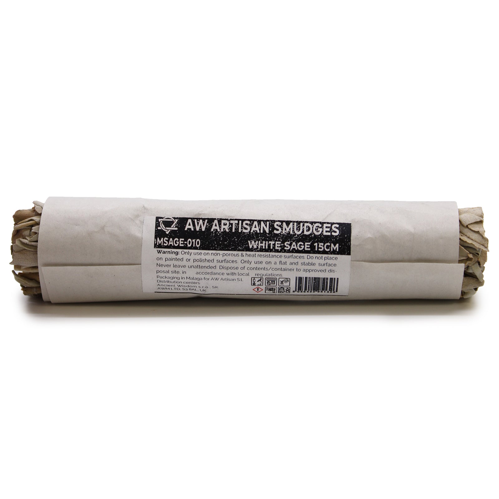 15cm Handcrafted Incense Smudge Stick - White Sage product packaging on clean background from Quintessential Holistic Health Ltd