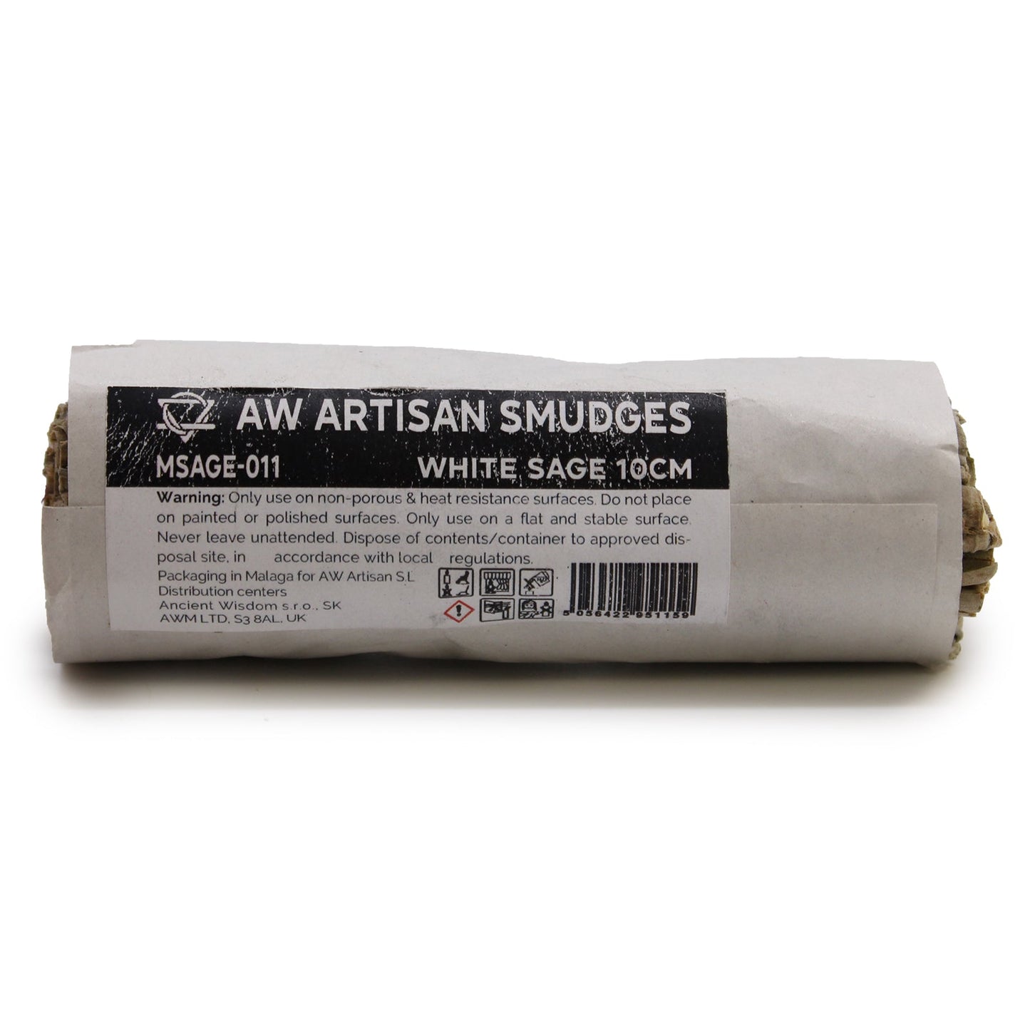 10cm Handcrafted Incense Smudge Stick - White Sage product packaging on clean background from Quintessential Holistic Health Ltd