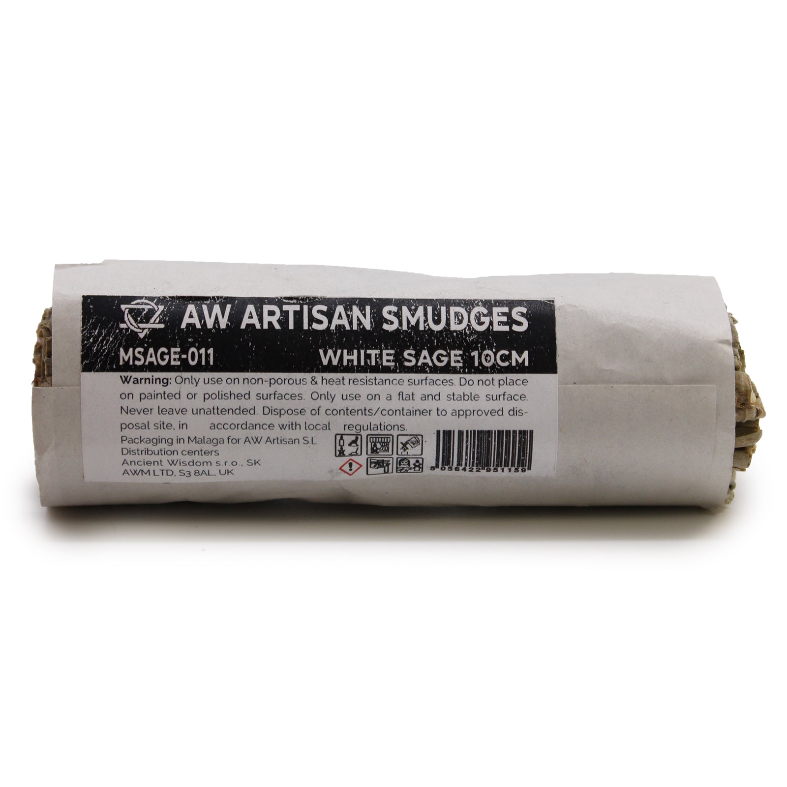 10cm Handcrafted Incense Smudge Stick - White Sage product packaging on clean background from Quintessential Holistic Health Ltd