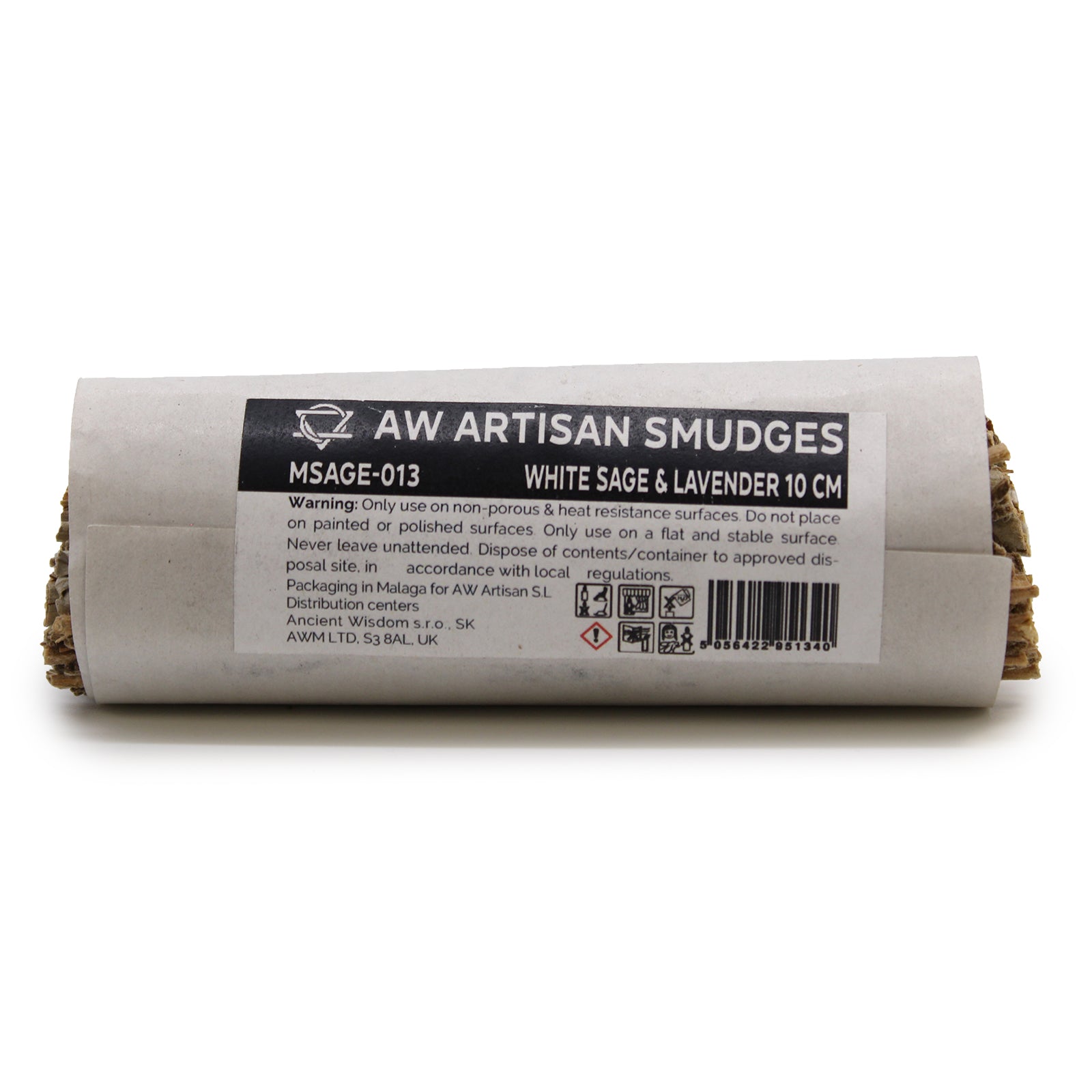 10cm Handcrafted Incense Smudge Stick - White Sage and Lavender product packaging on clean background from Quintessential Holistic Health Ltd