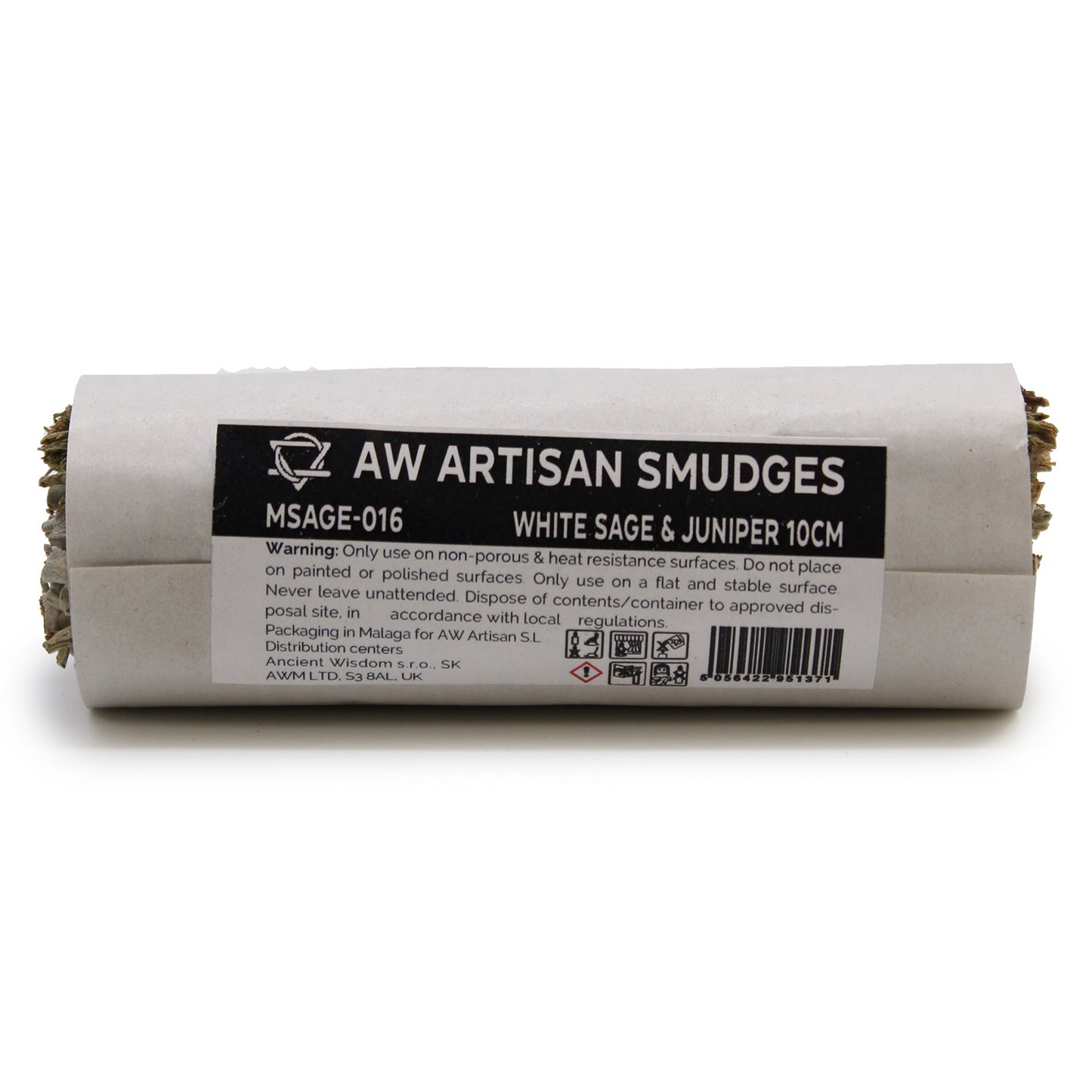 10cm Handcrafted Incense Smudge Stick - White Sage and Juniper product packaging on clean background from Quintessential Holistic Health Ltd