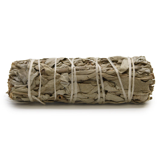 10cm Handcrafted Incense Smudge Stick - White Sage and Sweetgrass product packaging on clean background from Quintessential Holistic Health Ltd