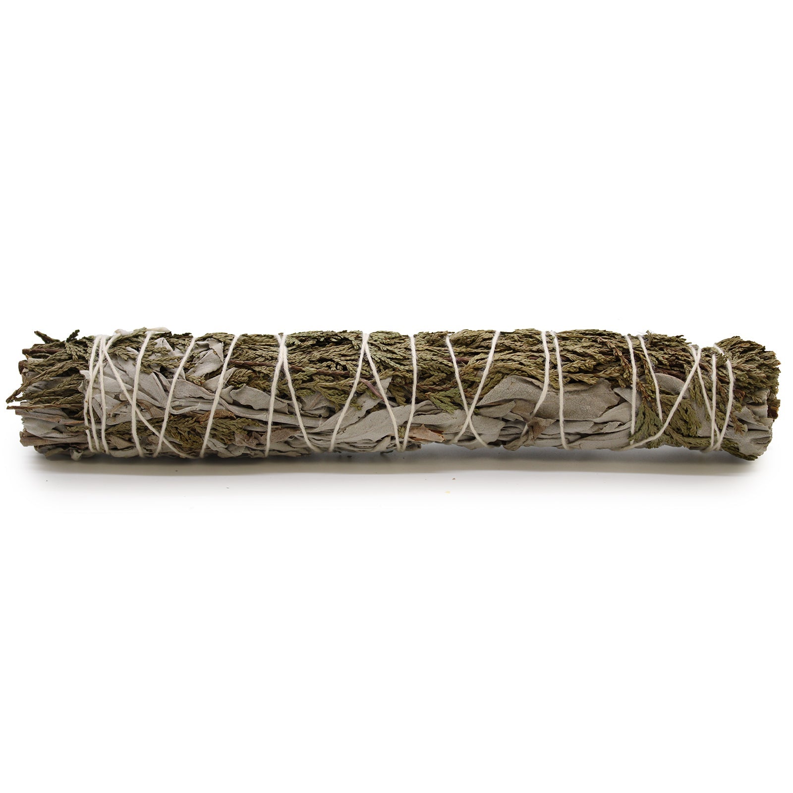 22.5cm Handcrafted Incense Smudge Stick - White Sage and Cedar product packaging on clean background from Quintessential Holistic Health Ltd