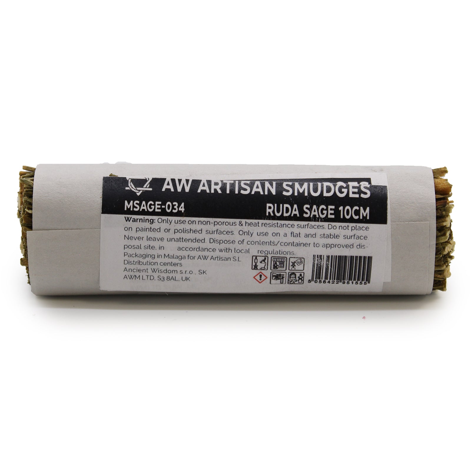 10cm Handcrafted Incense Smudge Stick - Ruda Sage product packaging on clean background from Quintessential Holistic Health Ltd