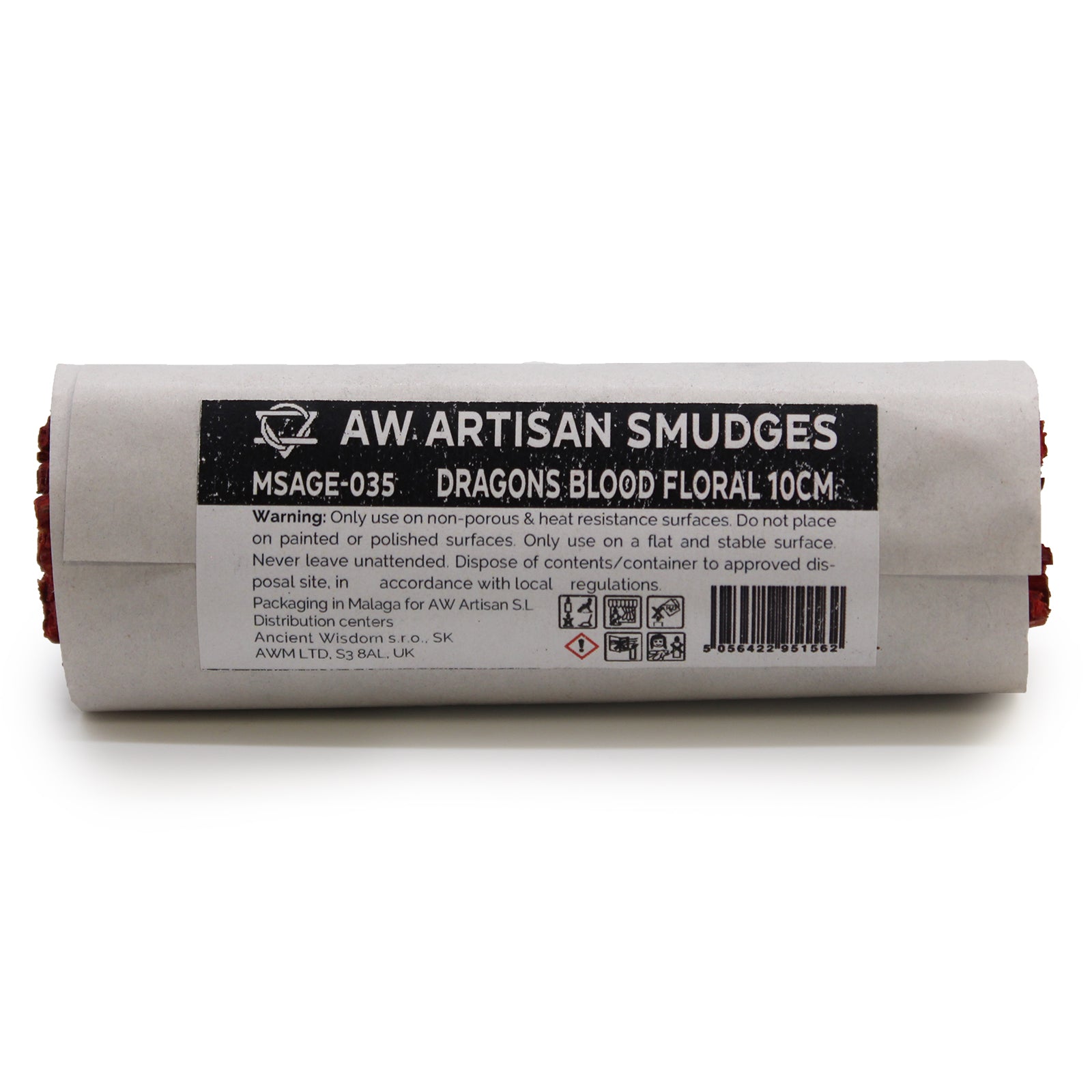 10cm Handcrafted Incense Smudge Stick - Dragons Blood and Floral Sage product packaging on clean background from Quintessential Holistic Health Ltd