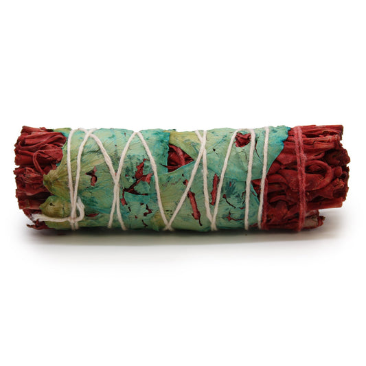 10cm Handcrafted Incense Smudge Stick - Dragons Blood and Floral Sage product packaging on clean background from Quintessential Holistic Health Ltd