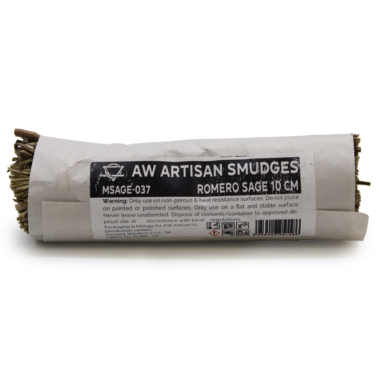 10cm Handcrafted Incense Smudge Stick - Romero Sage product packaging on clean background from Quintessential Holistic Health Ltd