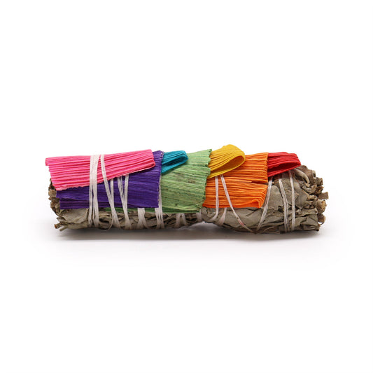 10cm Handcrafted Incense Smudge Stick - White Sage and 7 Corn Leaves product packaging on clean background from Quintessential Holistic Health Ltd