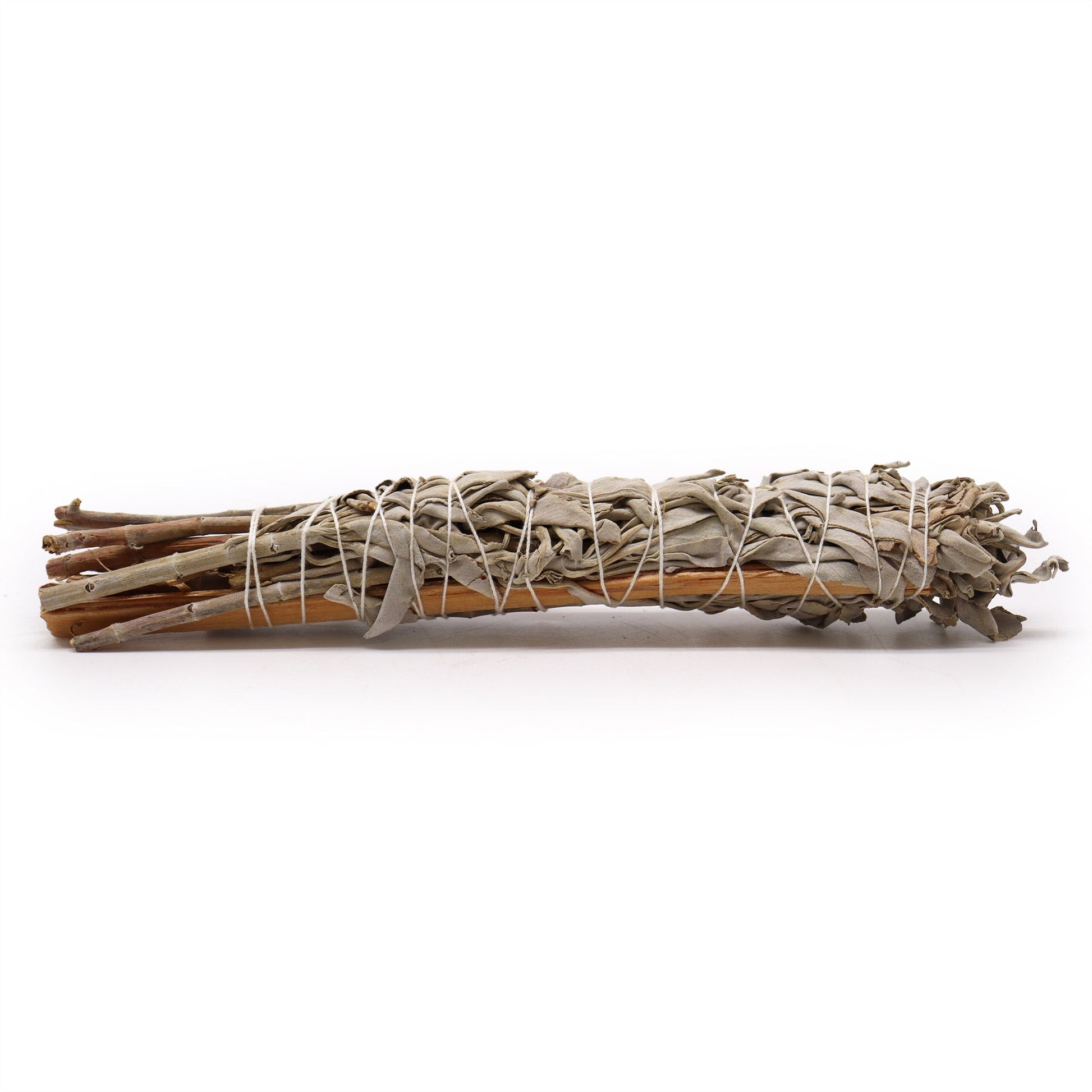 10cm Handcrafted Incense Smudge Stick - White Sage and Mexican Palo product packaging on clean background from Quintessential Holistic Health Ltd