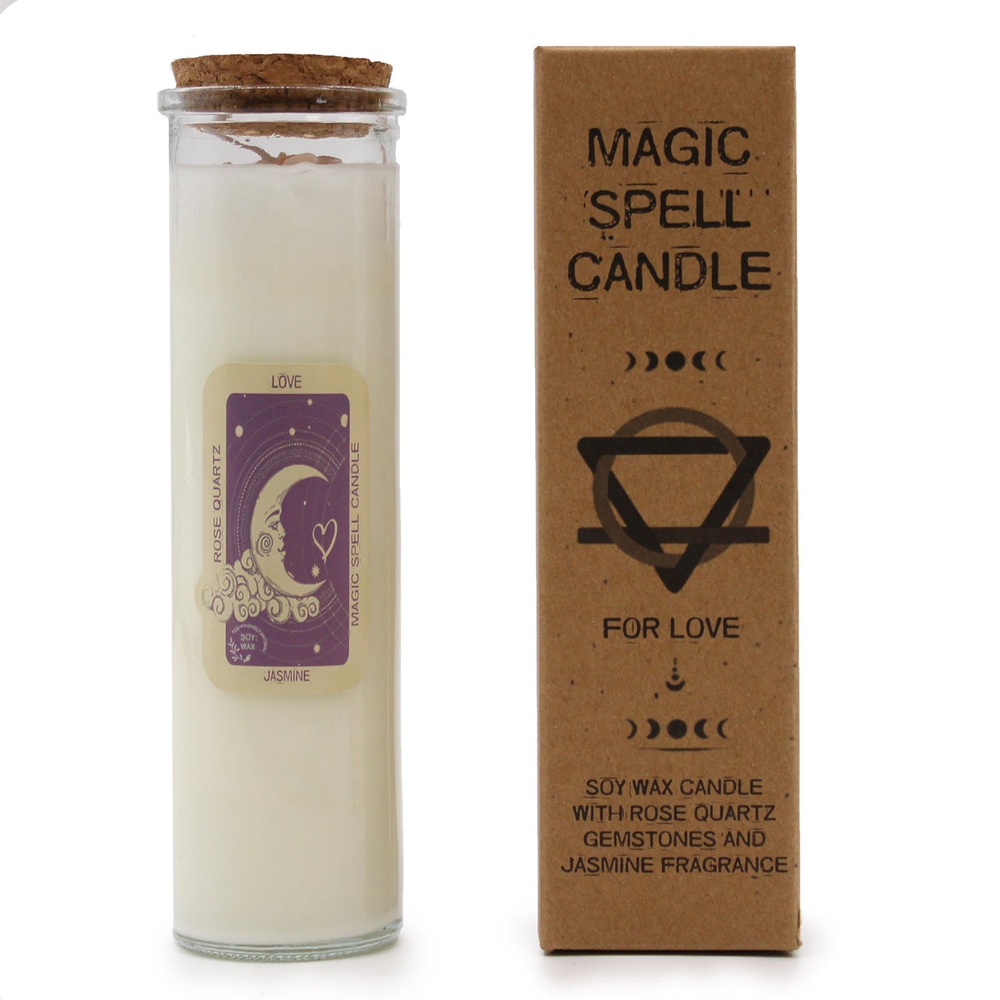Magic Spell Gemstone Eco-Friendly Soy Wax Candle - Love product packaging on clean background from Quintessential Holistic Health Ltd