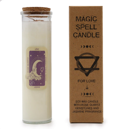 Magic Spell Gemstone Eco-Friendly Soy Wax Candle - Love product packaging on clean background from Quintessential Holistic Health Ltd