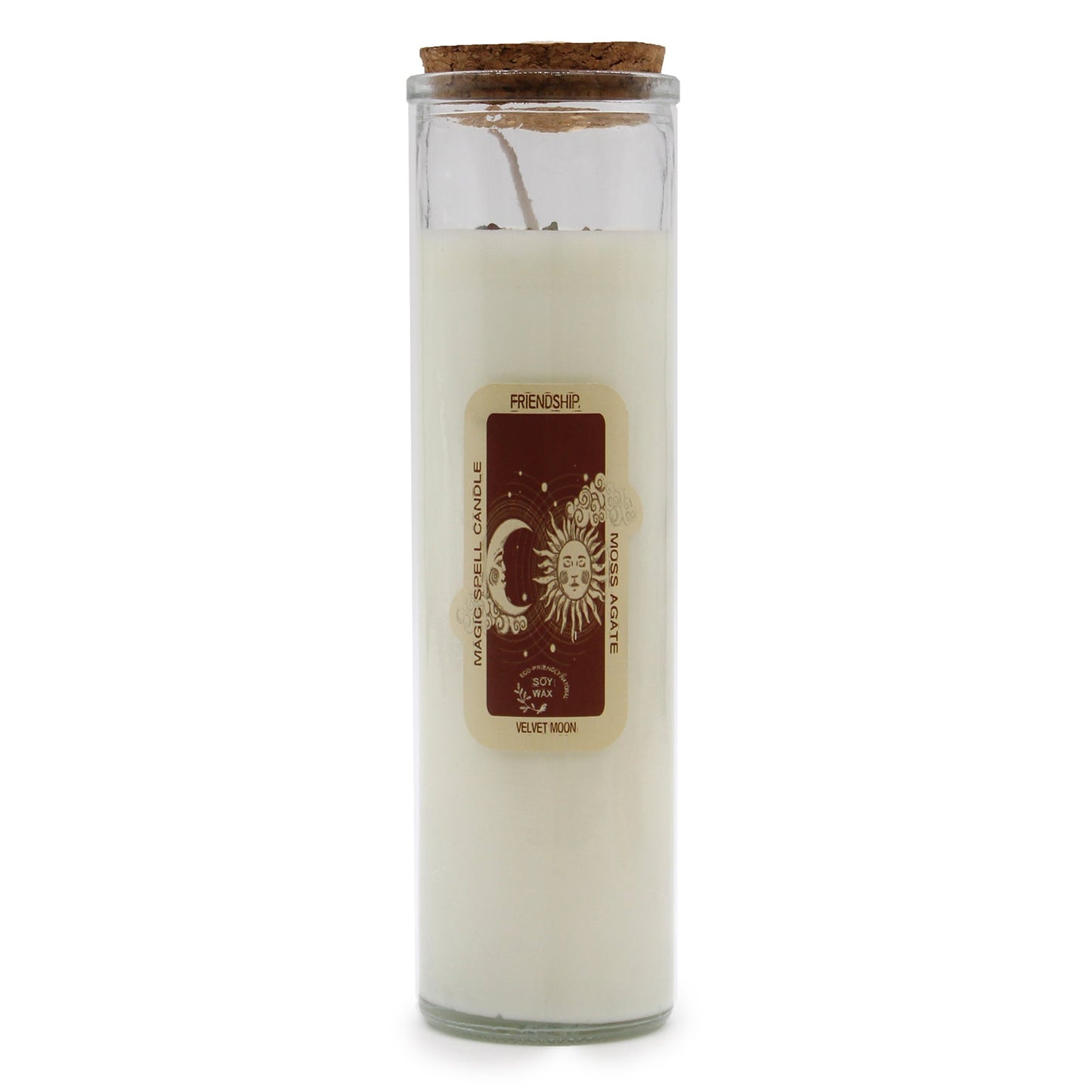 Magic Spell Gemstone Eco-Friendly Soy Wax Candle - Friendship product packaging on clean background from Quintessential Holistic Health Ltd