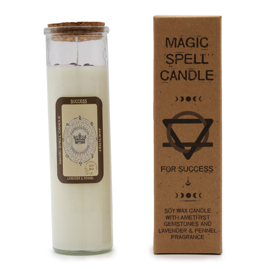 Magic Spell Gemstone Eco-Friendly Soy Wax Candle - Success product packaging on clean background from Quintessential Holistic Health Ltd