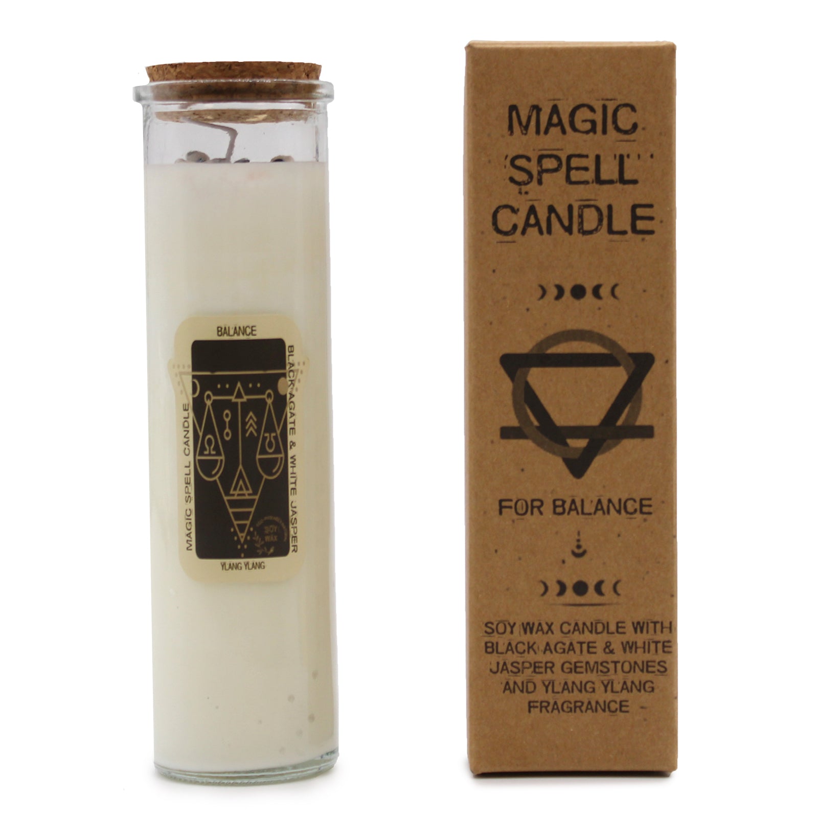 Magic Spell Gemstone Eco-Friendly Soy Wax Candle - Balance product packaging on clean background from Quintessential Holistic Health Ltd