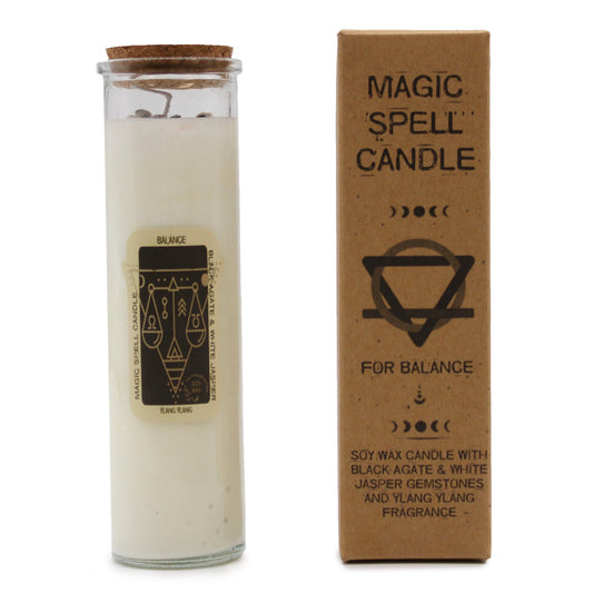 Magic Spell Gemstone Eco-Friendly Soy Wax Candle - Balance product packaging on clean background from Quintessential Holistic Health Ltd