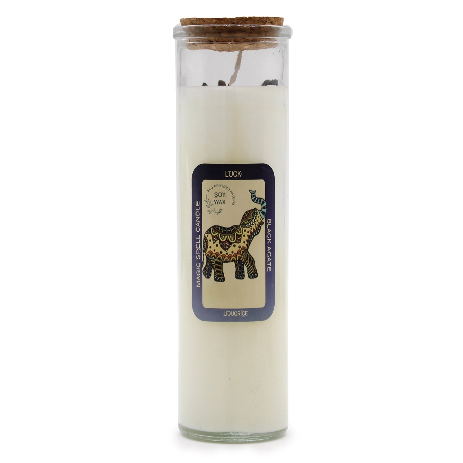 Magic Spell Gemstone Eco-Friendly Soy Wax Candle - Luck product packaging on clean background from Quintessential Holistic Health Ltd