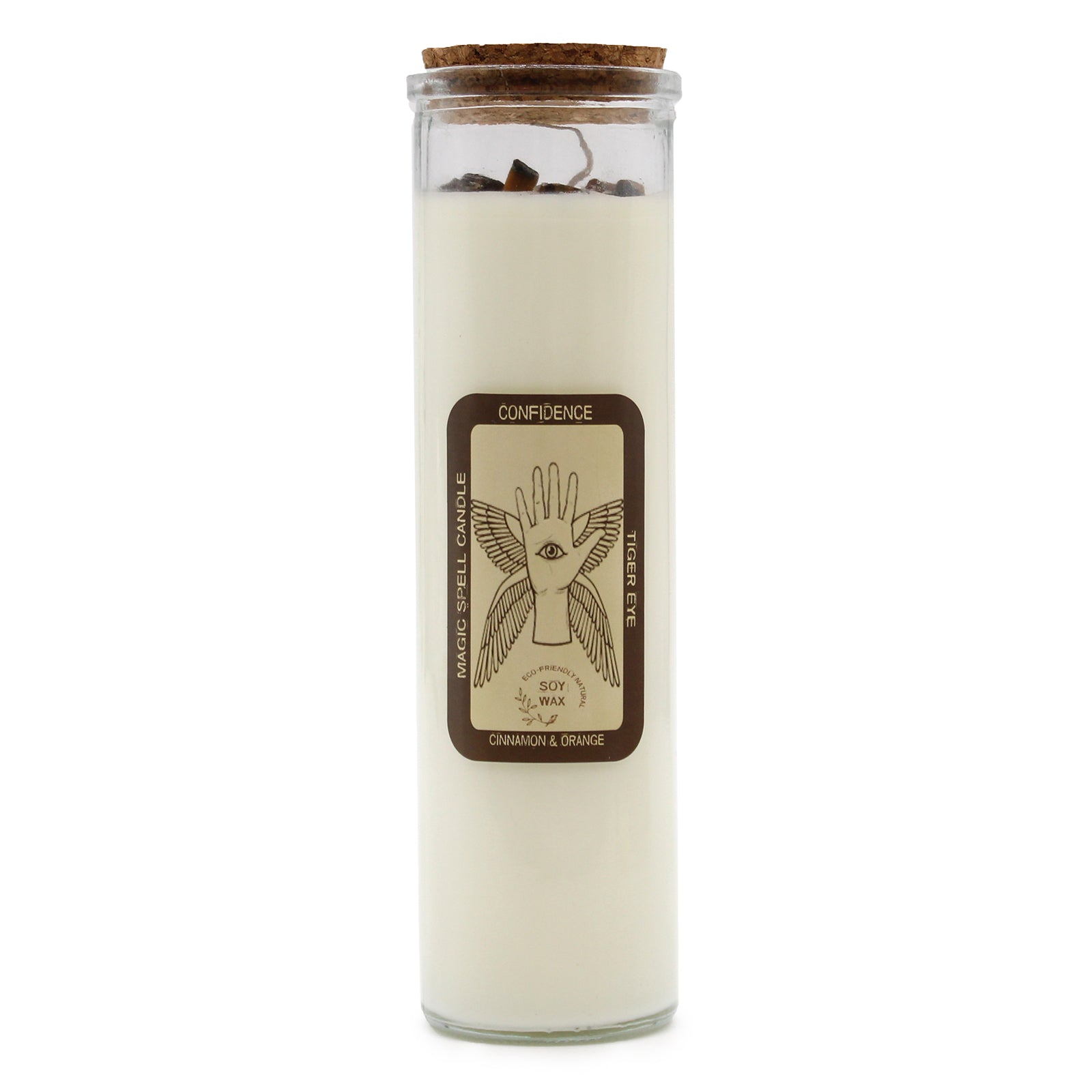 Magic Spell Gemstone Eco-Friendly Soy Wax Candle - Confidence product packaging on clean background from Quintessential Holistic Health Ltd