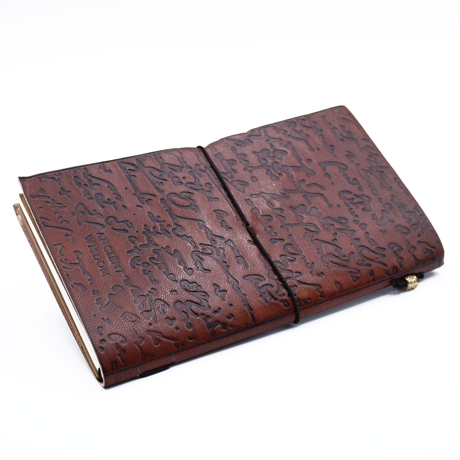 Handmade Leather-Bound Eco-Friendly Journal with Wrap - Slim / Brown / Be the Change product packaging on clean background from Quintessential Holistic Health Ltd