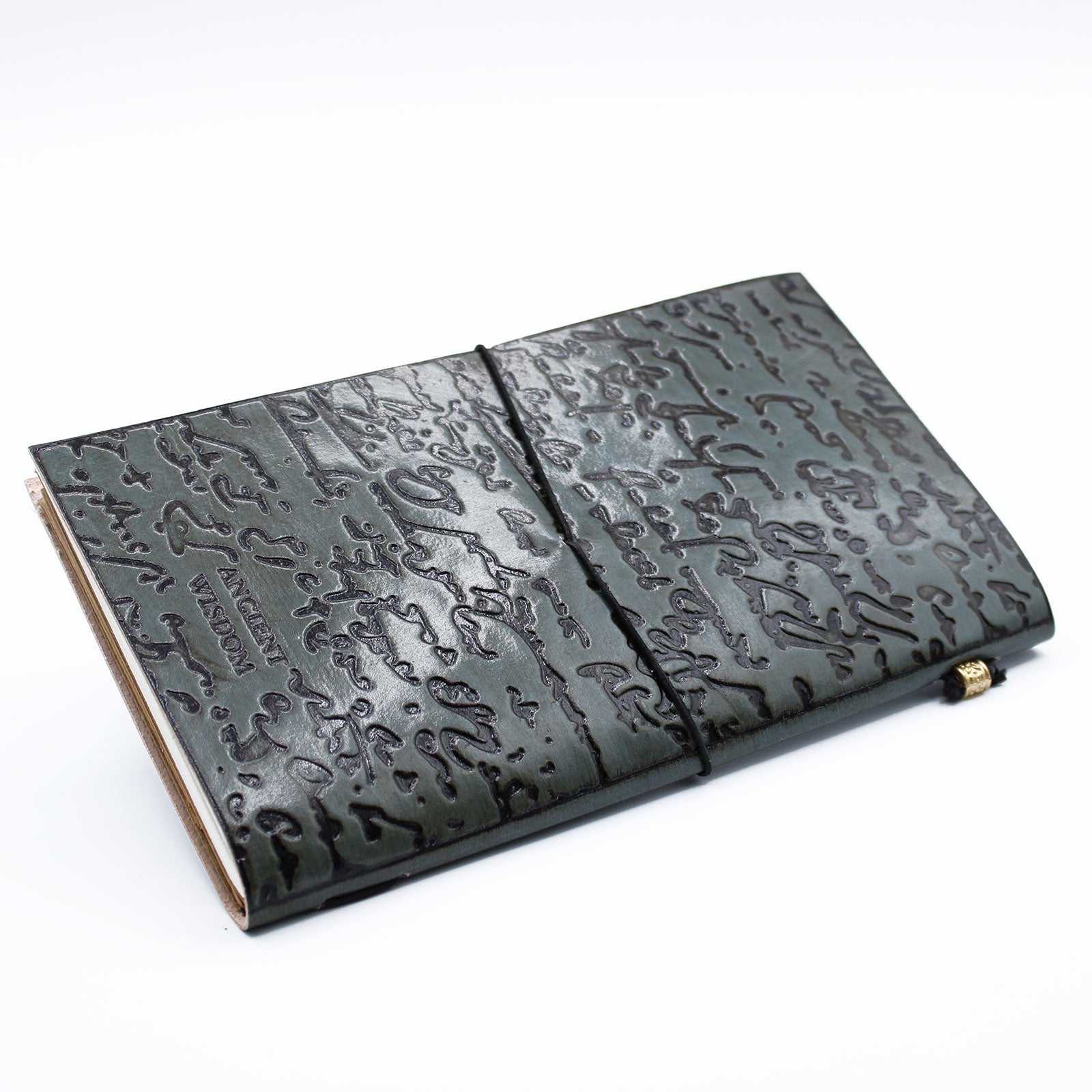 Handmade Leather-Bound Eco-Friendly Journal with Wrap - Slim / Grey / Important Things To Do product packaging on clean background from Quintessential Holistic Health Ltd
