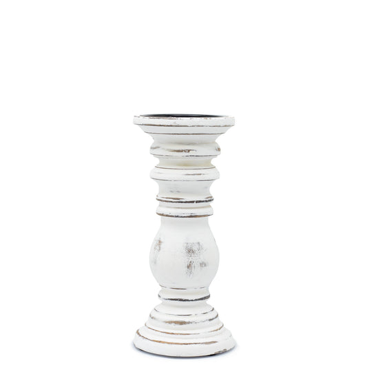 Wooden Handmade Classic Candle Holder Stand - Whitewash - Small - main product image from Quintessential Holistic Health Ltd UK