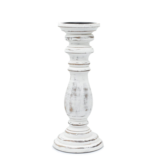 Wooden Handmade Classic Candle Holder Stand - Whitewash - Medium - main product image from Quintessential Holistic Health Ltd UK