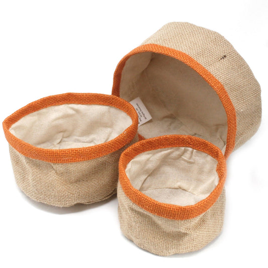 Set of 3 Natural Eco-Friendly Jute Baskets - Turmeric - main product image from Quintessential Holistic Health Ltd UK