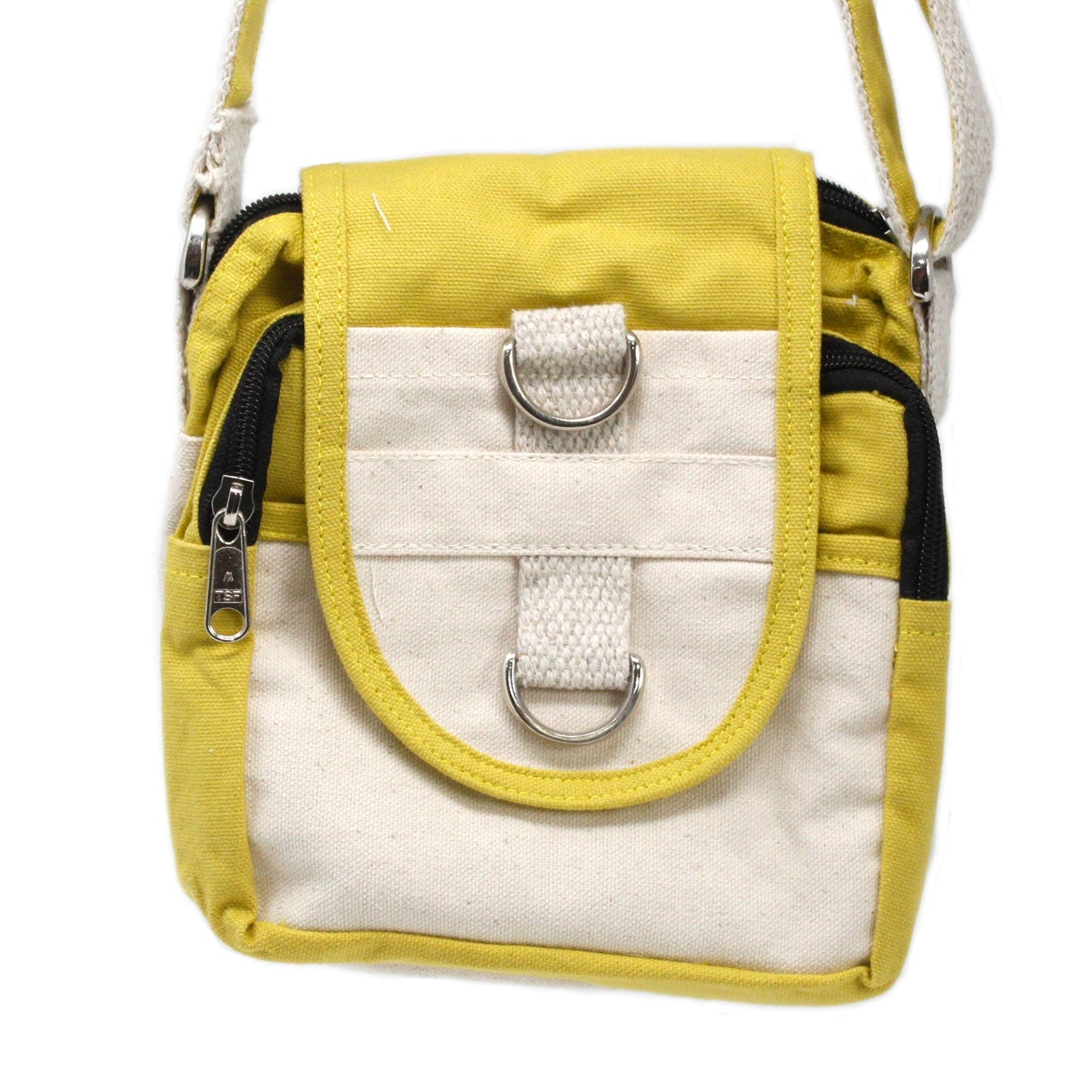 Eco-Friendly Natural Cotton Cross Body Travel Bag - Olive product packaging on clean background from Quintessential Holistic Health Ltd