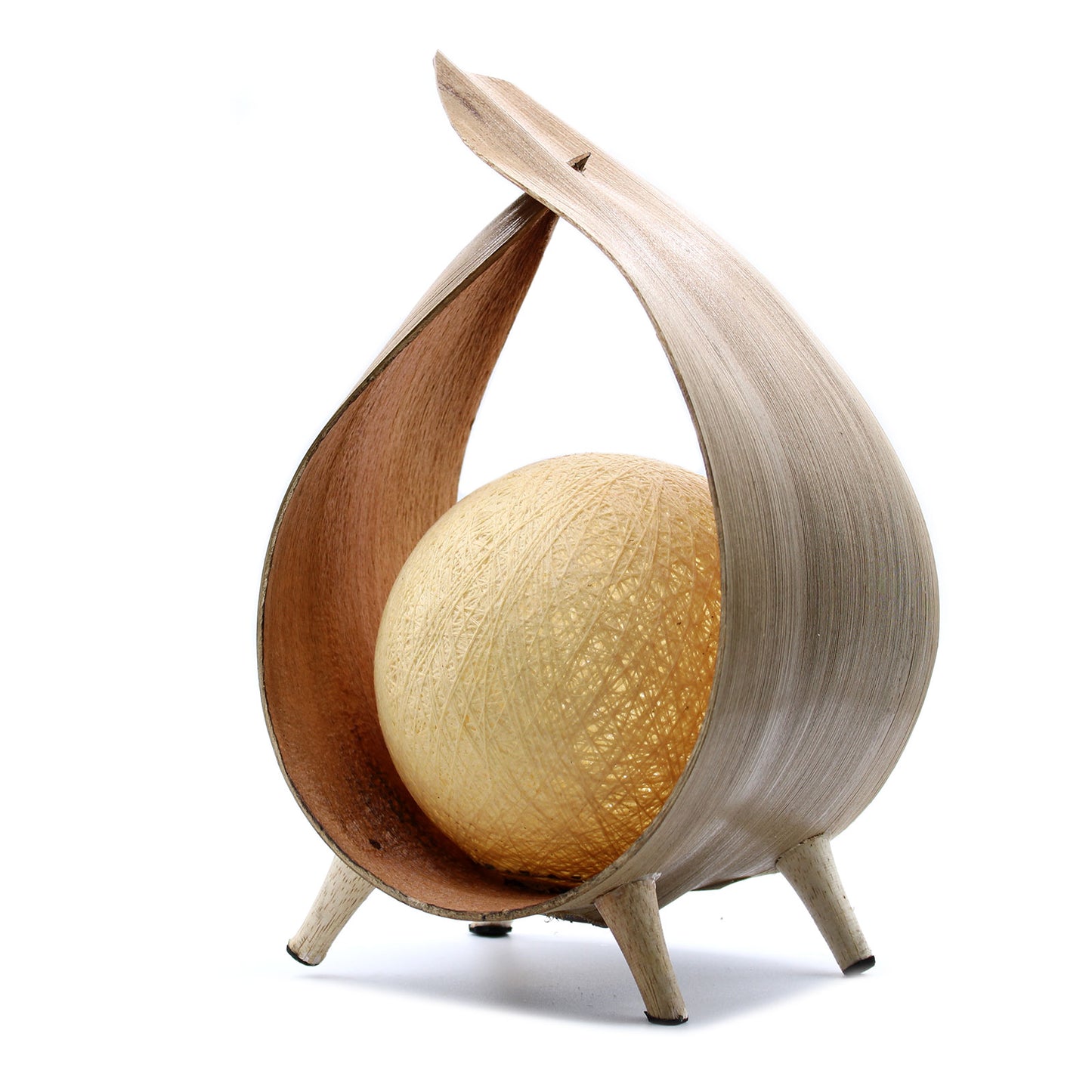Handmade LED Natural Coconut Leaf Lamp - Natural / Wrap Over product packaging on clean background from Quintessential Holistic Health Ltd