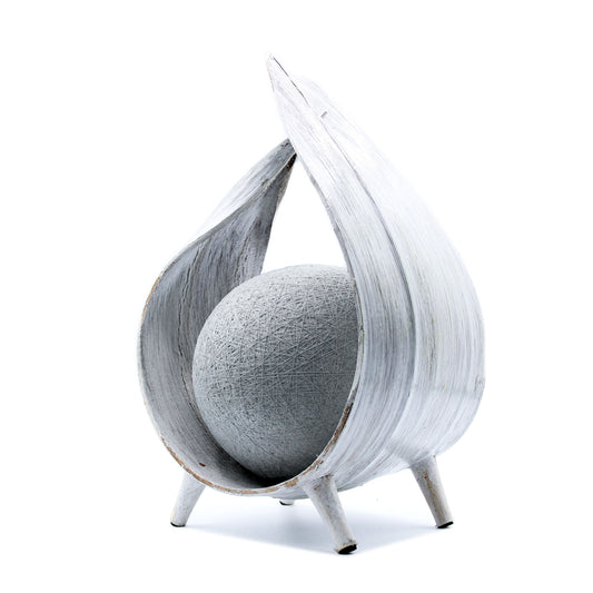 Handmade LED Natural Coconut Leaf Lamp - White / Greywash / Wrap Over product packaging on clean background from Quintessential Holistic Health Ltd