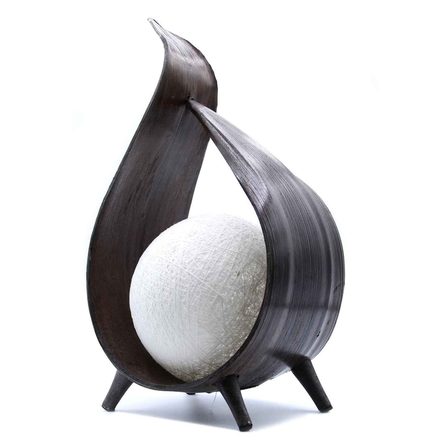 Handmade LED Natural Coconut Leaf Lamp - Chocolate / Wrap Over Twist product packaging on clean background from Quintessential Holistic Health Ltd