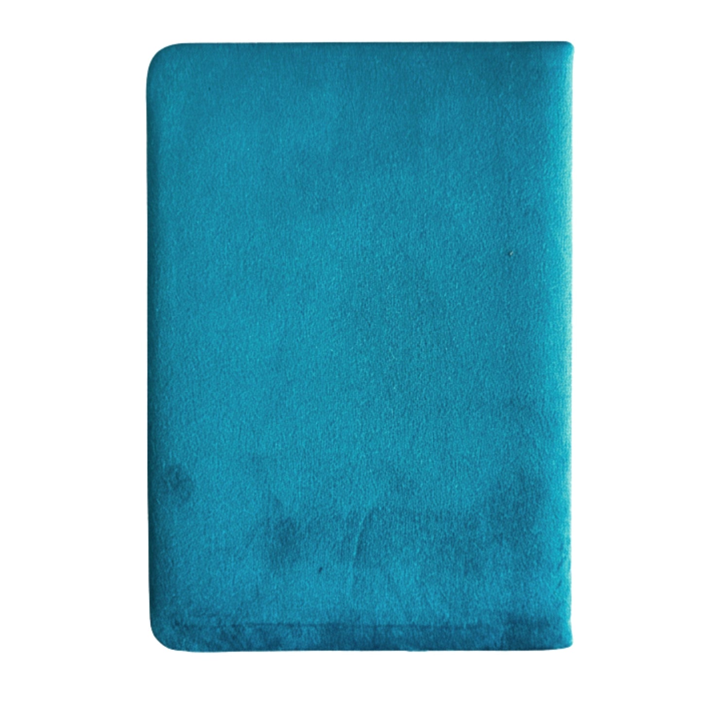A5 Light Blue Velvet Journal – Embrace the Journey, closed plain blue cover with rounded corners, by Quintessential Holistic Health Ltd