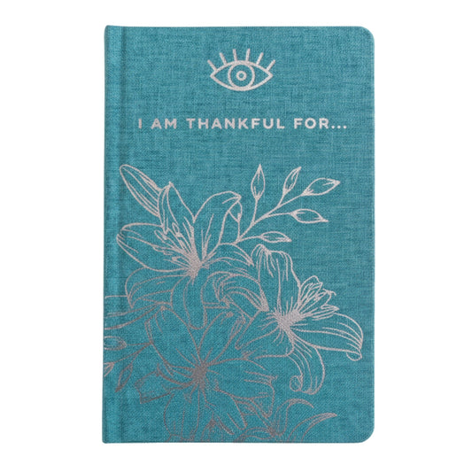 Gratitude Journal with Silver Lining - A5 - Blue - I am Thankful For - main product image from Quintessential Holistic Health Ltd UK