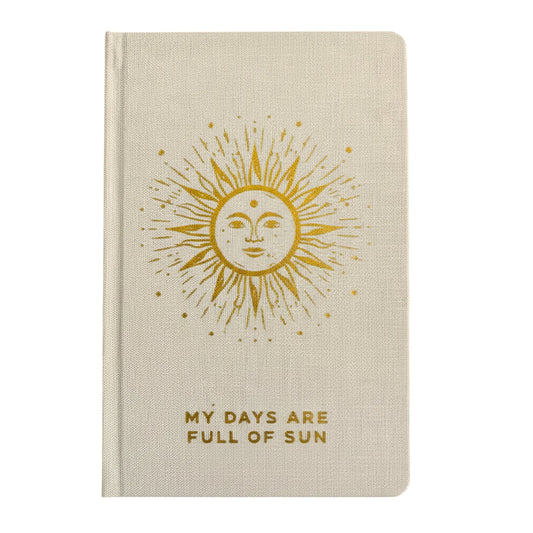 Gratitude Journal with Gold Lining - A5 - Ivory - My Days are Full of Sun - main product image from Quintessential Holistic Health Ltd UK