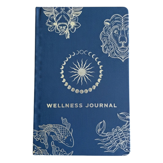 Wellness Journal - A5 - Midnight Blue and Silver Zodiac - main product image from Quintessential Holistic Health Ltd UK