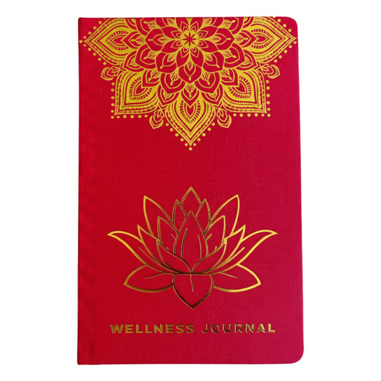 Wellness Journal - A5 - Red and Golden Mandala and Lotus - main product image from Quintessential Holistic Health Ltd UK