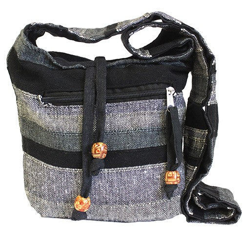 Handmade Eco-Friendly Cotton Nepalese Style Sling Bag - Small / Mountain Granite product packaging on clean background from Quintessential Holistic Health Ltd